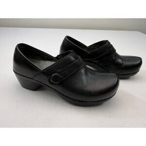 Dansko Black Leather Clogs Size EU 36 (US 5.5-6) | Lagenlook Bohemian Minimalist